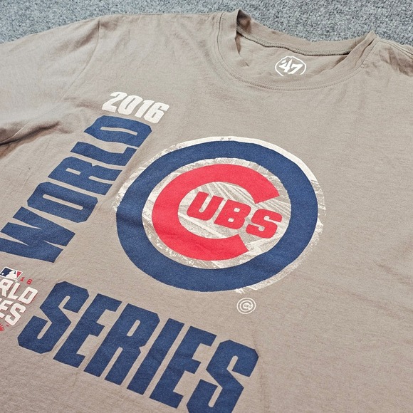 '47 Other - 47 Brand Chicago Cubs 2016 World Series T-Shirt Mens Medium Tan Graphic Tee MLB